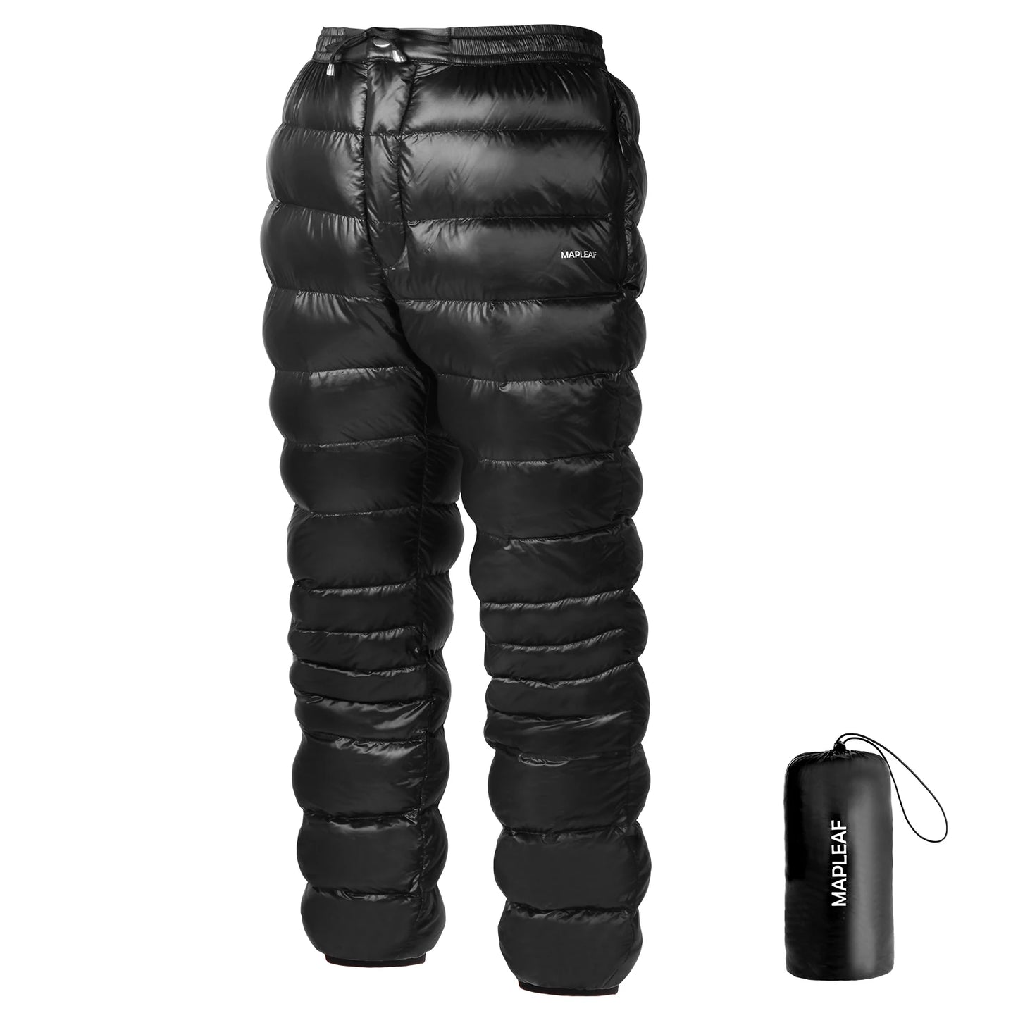 MAPLEAF Down Pants Ultralight Warm Down Trousers 800FP Winter Snow Pants Windproof Waterproof Ski Pants Camping Hiking Trousers