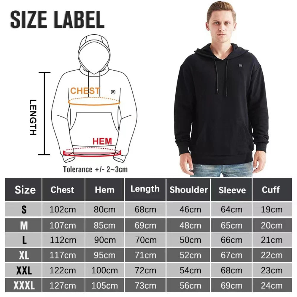 5 Heating Zones Heated Jacket Men Women Vintage Gothic Cozy USB Rechargeable Long Sleeve Streetwear Loose Coats Soft 3 Levels