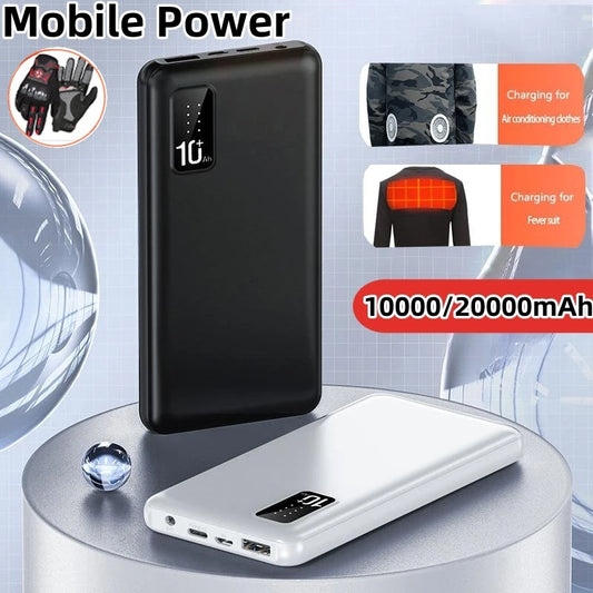 20000mAh Heated Vest Jacket Power BankExternal Battery Pack for iPhone 16 15 Xiaomi Mi Portable Charger Powerbank Spare Battery
