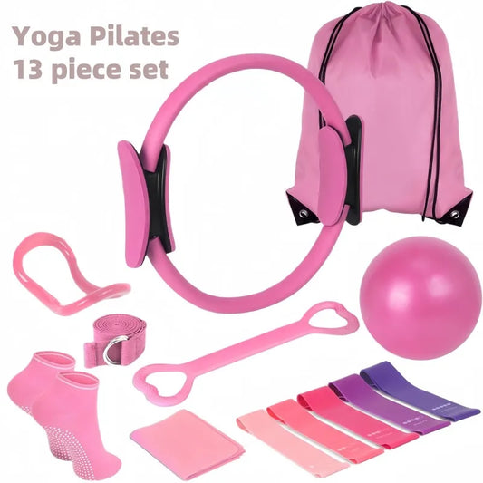 13 Piece Yoga Circle Gym Set, Solid Color PP, Stretching and Core Training Equipment, Fitness Tools for Sculpting and Flexibilit