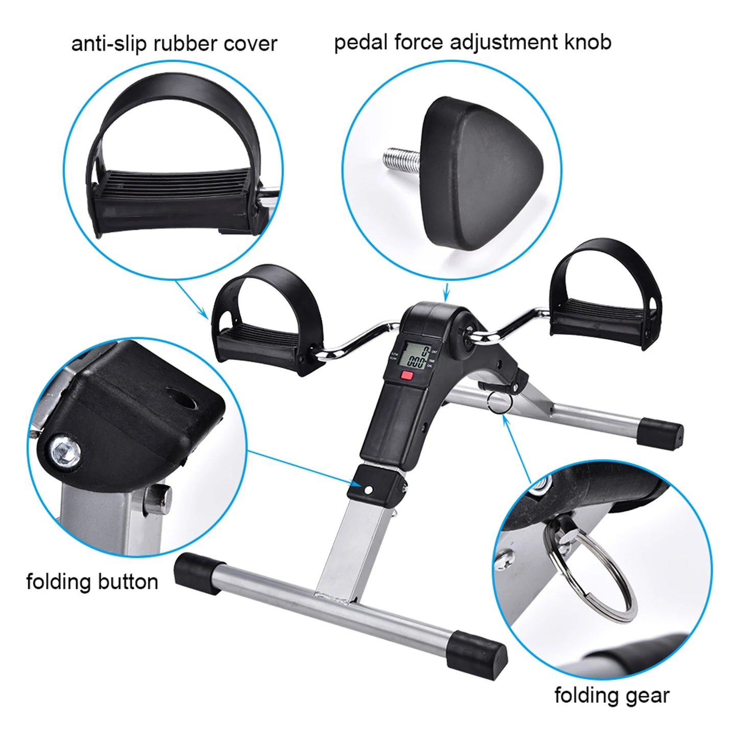 Cycling Gym Exercise Cycling Pedal Exerciser Indoor Folding Cycling Trainer Cycle Pedal Fitness Exerciser Leg Workout
