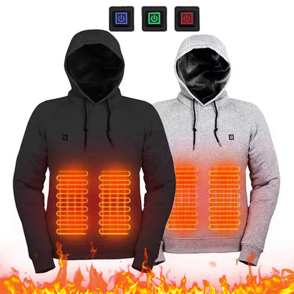 5 Heating Zones Heated Jacket Men Women Vintage Gothic Cozy USB Rechargeable Long Sleeve Streetwear Loose Coats Soft 3 Levels