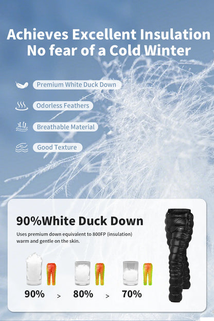 MAPLEAF Down Pants Ultralight Warm Down Trousers 800FP Winter Snow Pants Windproof Waterproof Ski Pants Camping Hiking Trousers