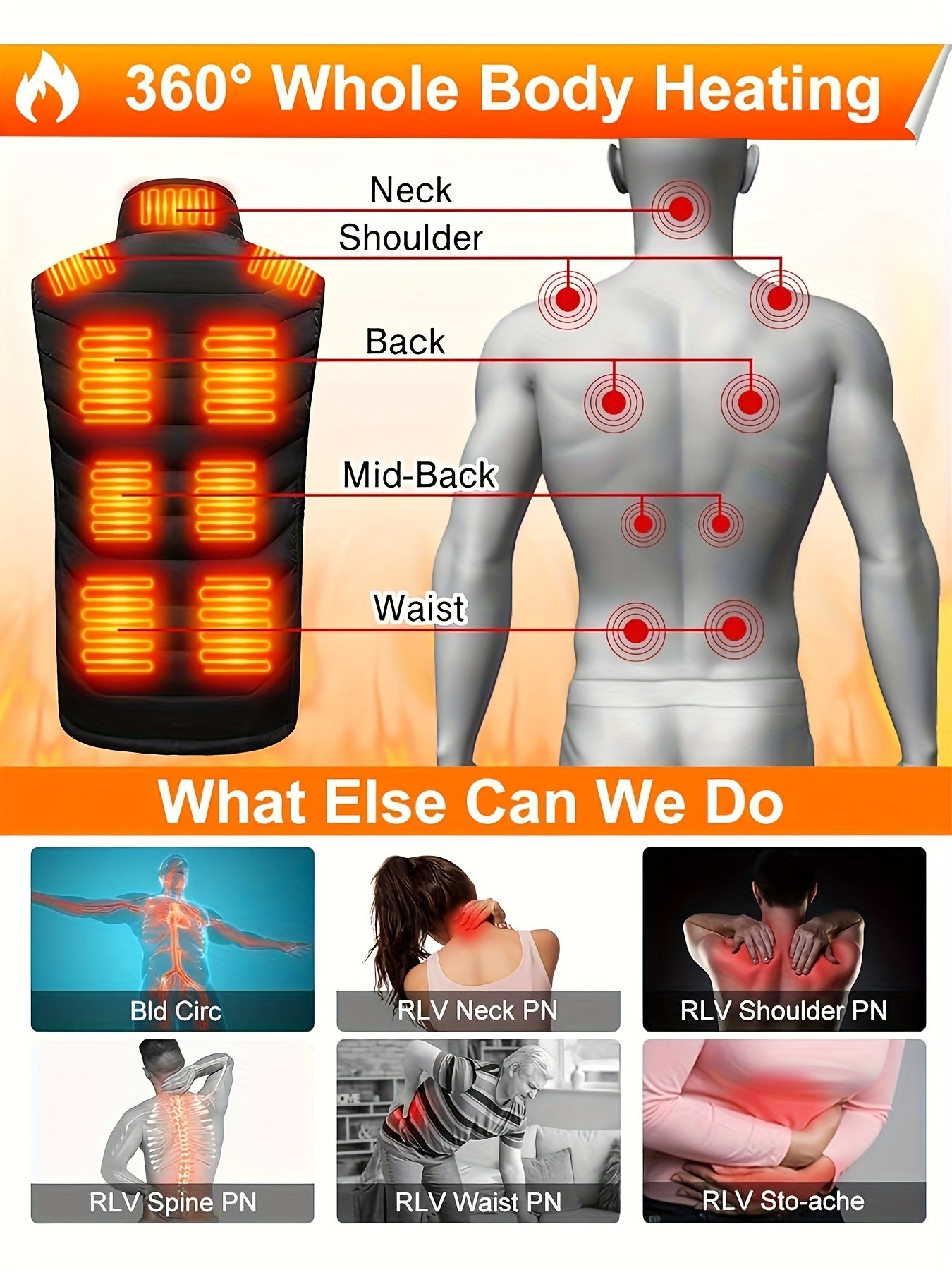 Men's/Women's 11 zone heated jacket, 3 gear heating and cycling. Great for all outdoor activities!